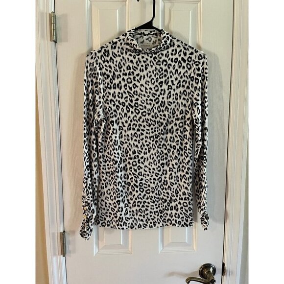 Madison Tops - Madison Shirt Animal Print Mock Neck